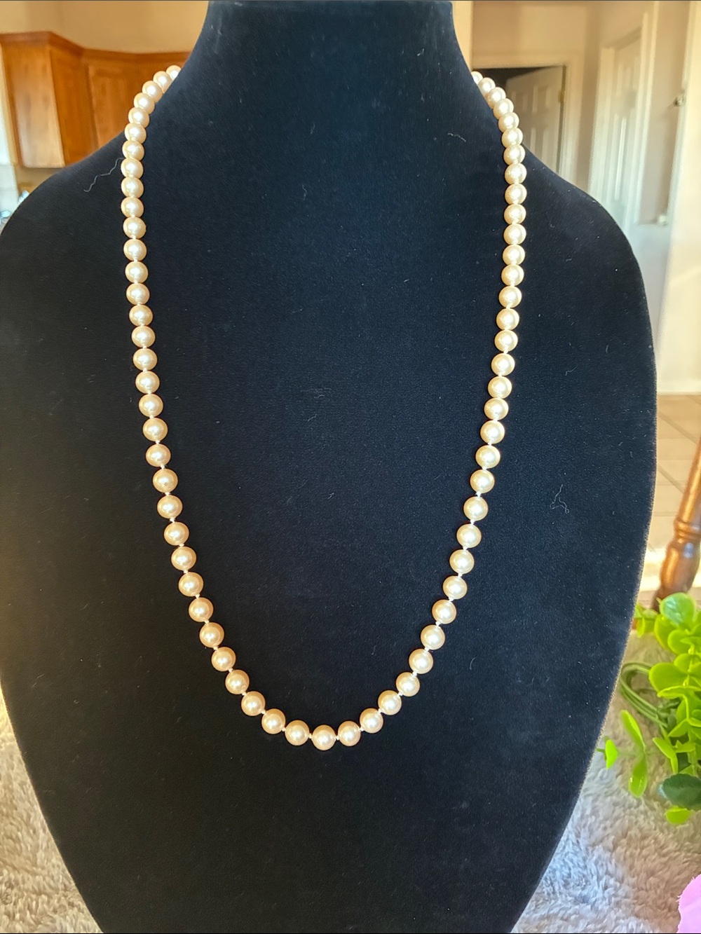 Monet Pearl Necklace in Champagne Hue